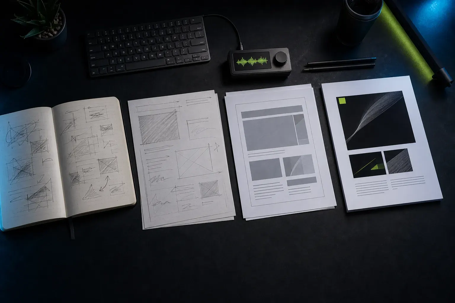 An editorial workbench connecting source material, structured pages, and verified output.